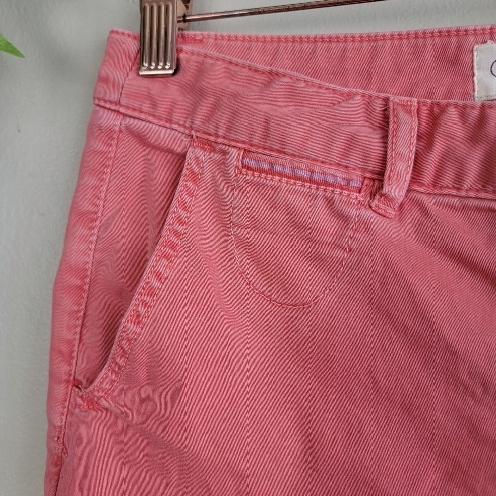 Anthropologie 26 Chino Pink Relaxed Fit Straight Stretch Ankle Cotton Pants 2 - Picture 3 of 14
